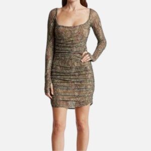 AFRM Long Sleeve Dress in Earthy Tones